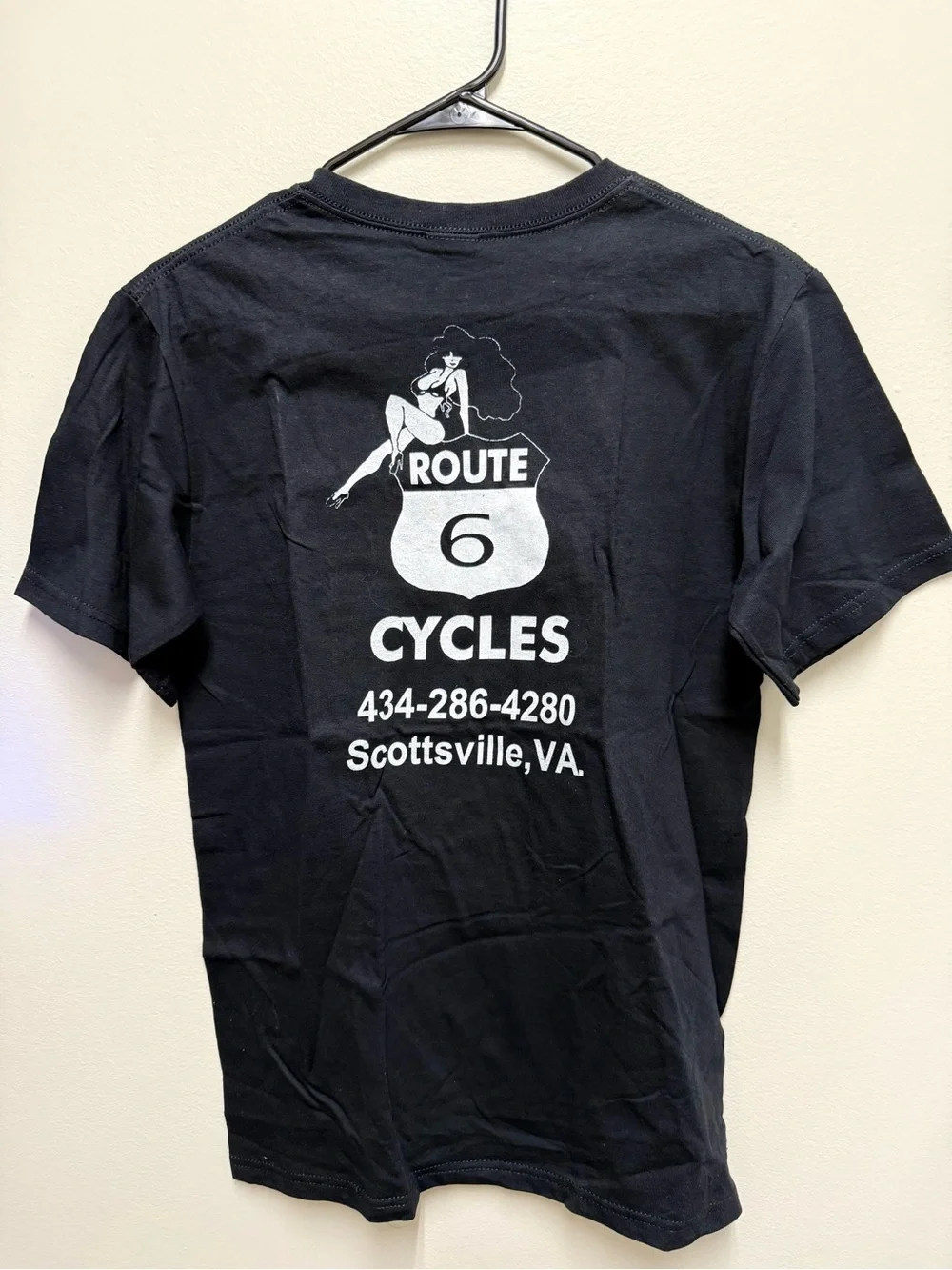 Route 6 Cycles Scottsville VA Men’s Black Sz Sm T-shirt Unworn Like New